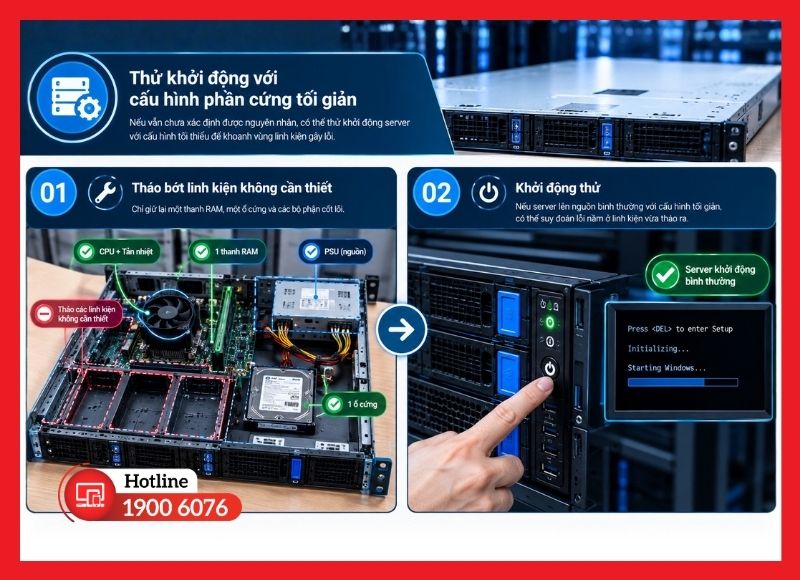 Cách thử khởi động với cấu hình phần cứng tối giản