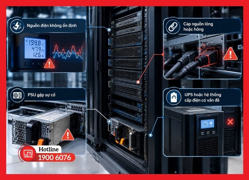 Các nguyên nhân liên quan đến nguồn điện và bộ nguồn PSU