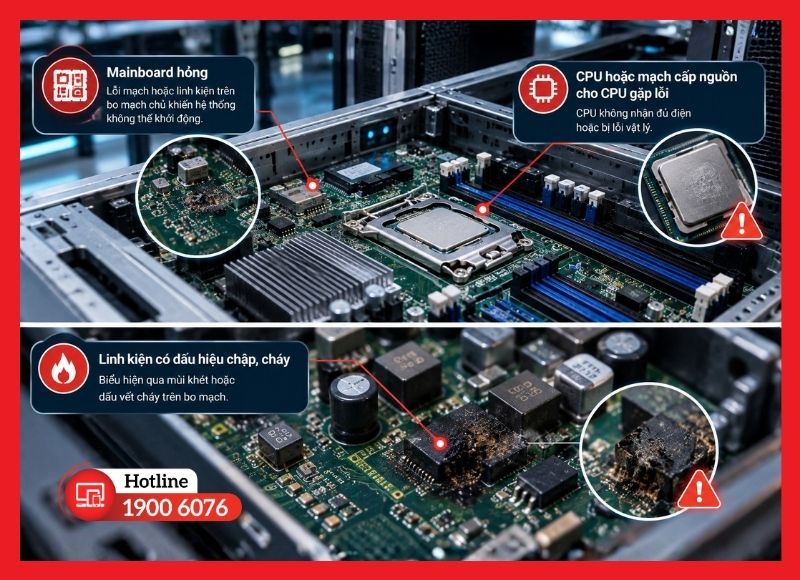 Các nguyên nhân liên quan đến mainboard và CPU