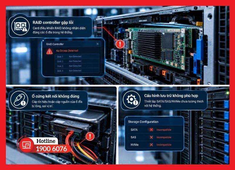 Các nguyên nhân liên quan đến ổ cứng và RAID