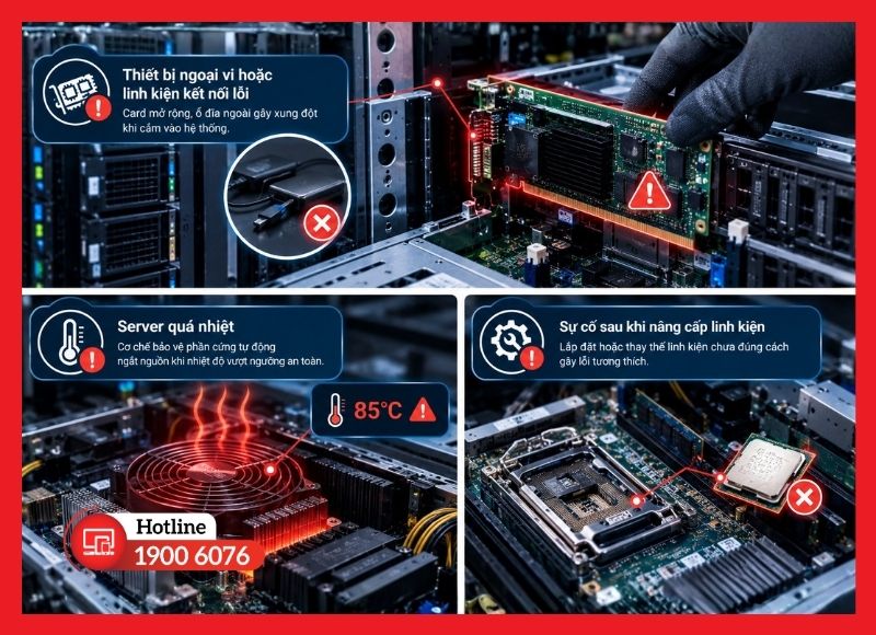 Các nguyên nhân khác khiến server bật không lên