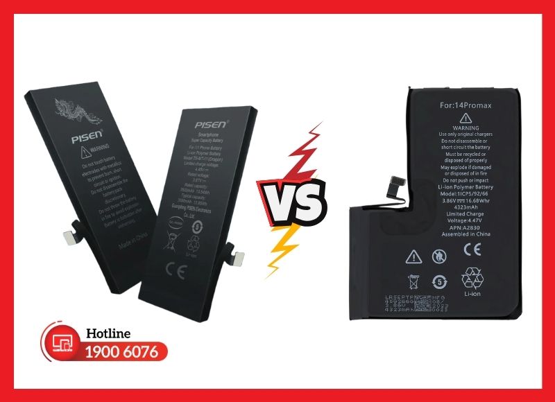So sánh pin Pisen và pin chính hãng Apple theo các tiêu chí quan trọng