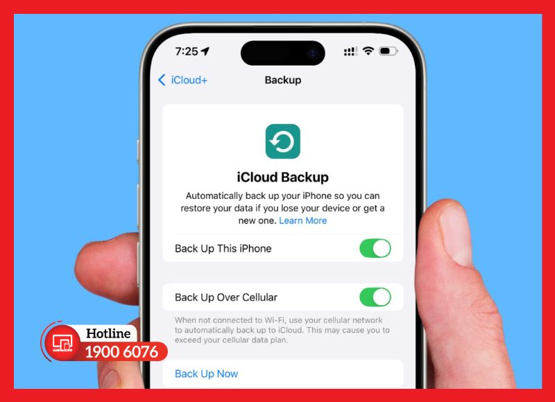 Sao lưu dữ liệu iPhone lên iCloud hoặc máy tính trước khi sửa