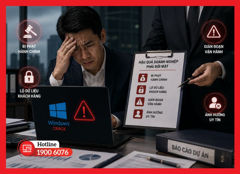 Những hậu quả doanh nghiệp phải đối mặt khi dùng Windows không bản quyền