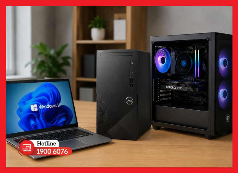 Laptop, PC đồng bộ và máy tự lắp - các thiết bị thường dùng Windows OEM